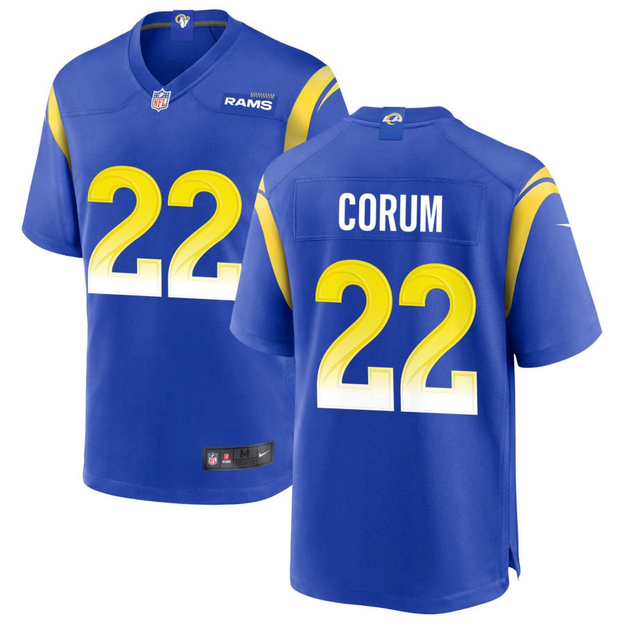 Blake Corum Men's Nike Royal Los Angeles Rams Custom Game Jersey