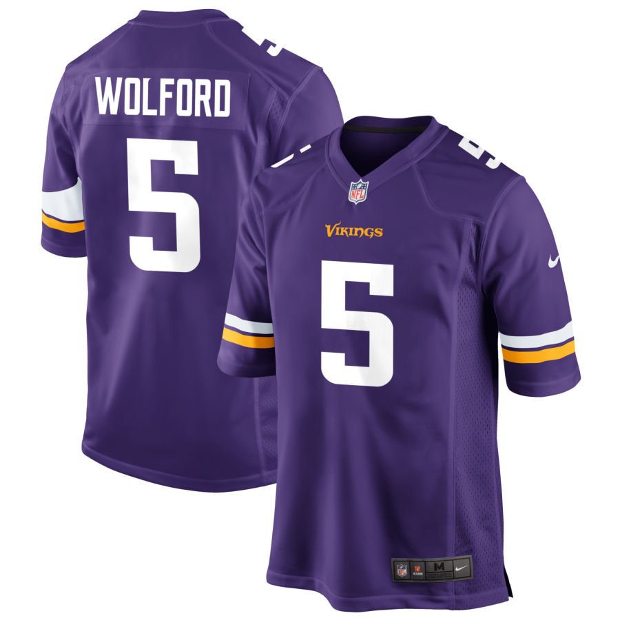 John Wolford Men's Nike Purple Minnesota Vikings Custom Game Jersey