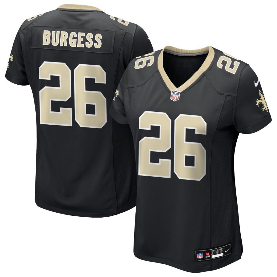 Terrell Burgess Women's Nike Black New Orleans Saints Custom Game Jersey