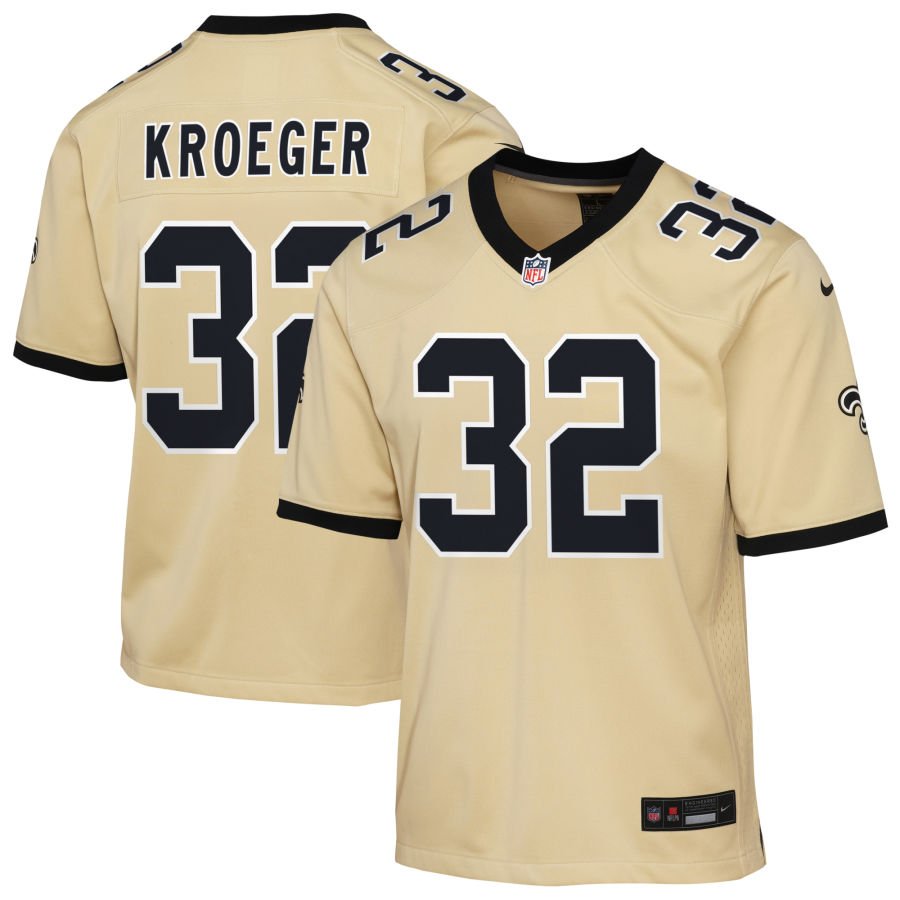 Kai Kroeger Youth Nike  Gold New Orleans Saints Gameday Golds Alternate Custom Game Jersey