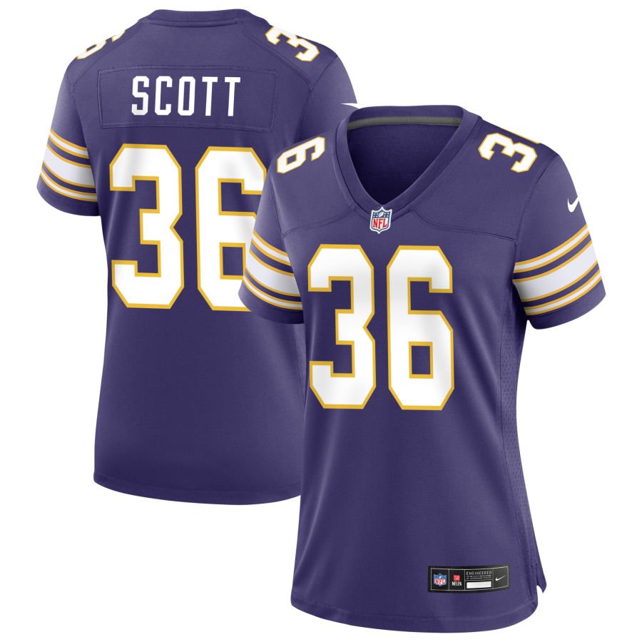 Zavier Scott Women's Nike Purple Minnesota Vikings Classic Custom Game Jersey