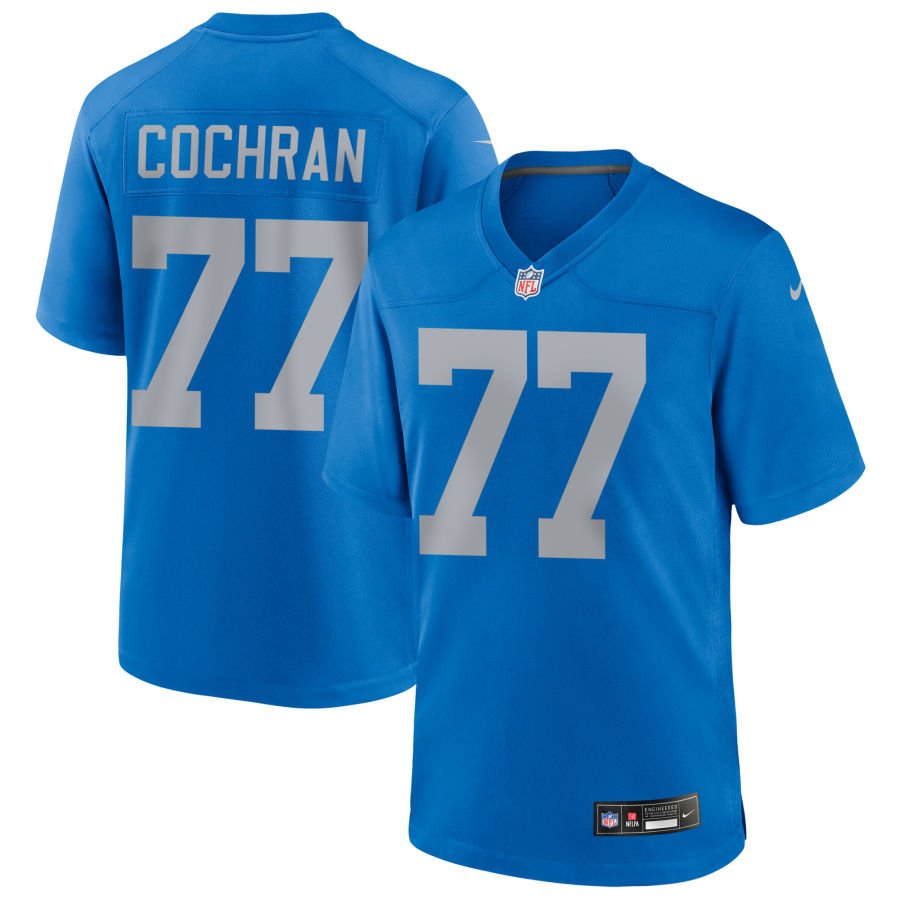 Devin Cochran Men's Nike Blue Detroit Lions Alternate Custom Game Jersey