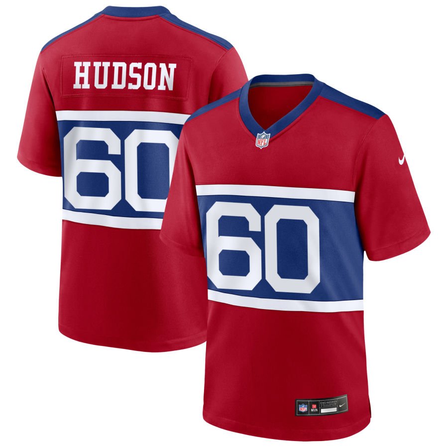 Bryan Hudson Men's Nike  Century Red New York Giants Alternate Game Custom Jersey