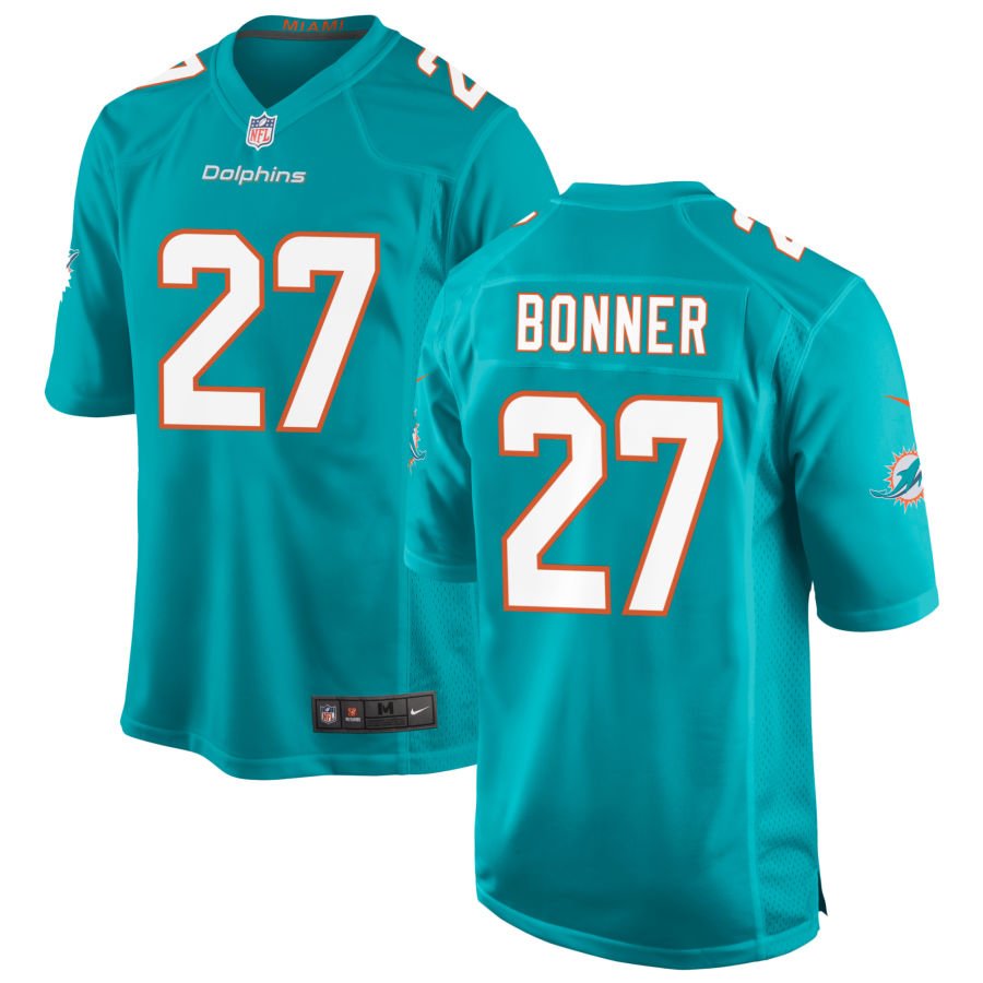 Ethan Bonner Men's Nike Aqua Miami Dolphins Custom Game Jersey