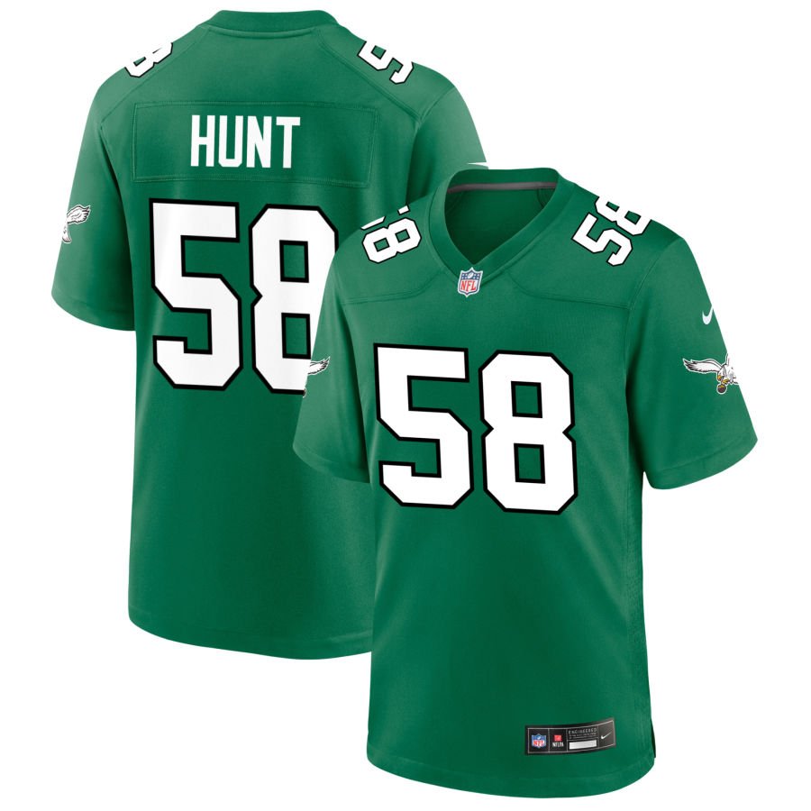 Jalyx Hunt Men's Nike Kelly Green Philadelphia Eagles Alternate Custom Game Jersey