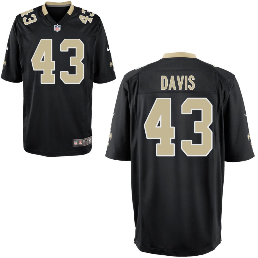 Michael Davis Youth Nike Black New Orleans Saints Custom Game Jersey
