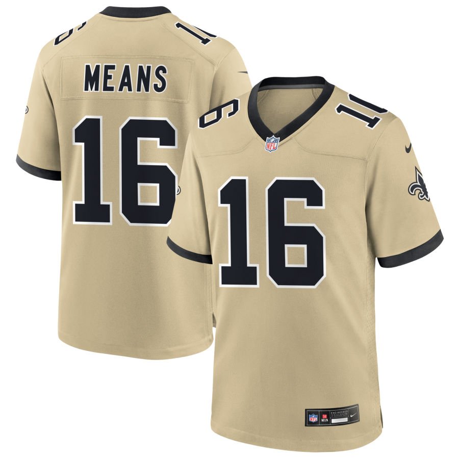 Bub Means Men's Nike  Gold New Orleans Saints Gameday Golds Alternate Custom Game Jersey
