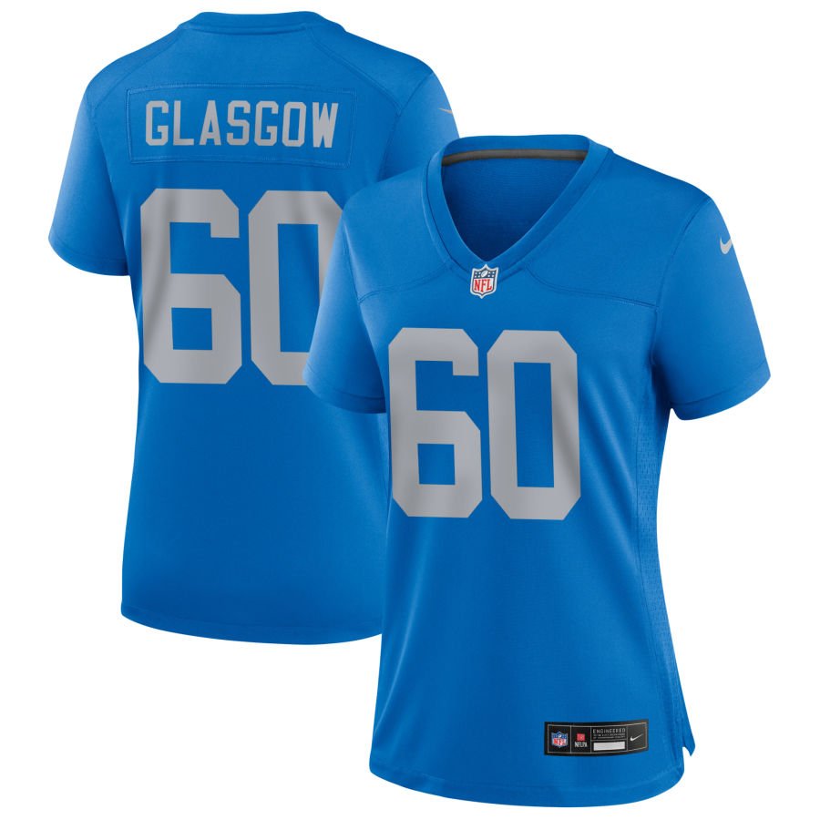 Graham Glasgow Women's Nike Blue Detroit Lions Alternate Custom Game Jersey