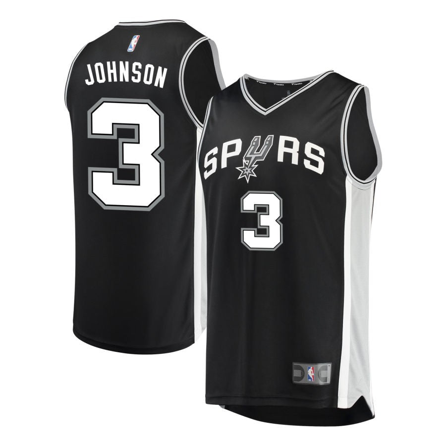 Keldon Johnson Youth Fanatics Black San Antonio Spurs Fast Break Custom Replica Jersey - Icon Edition