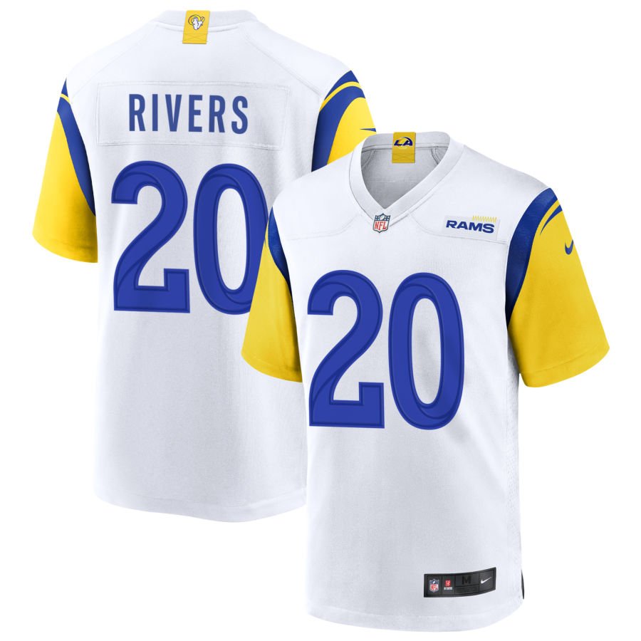 Ronnie Rivers Men's Nike White Los Angeles Rams Alternate Custom Jersey