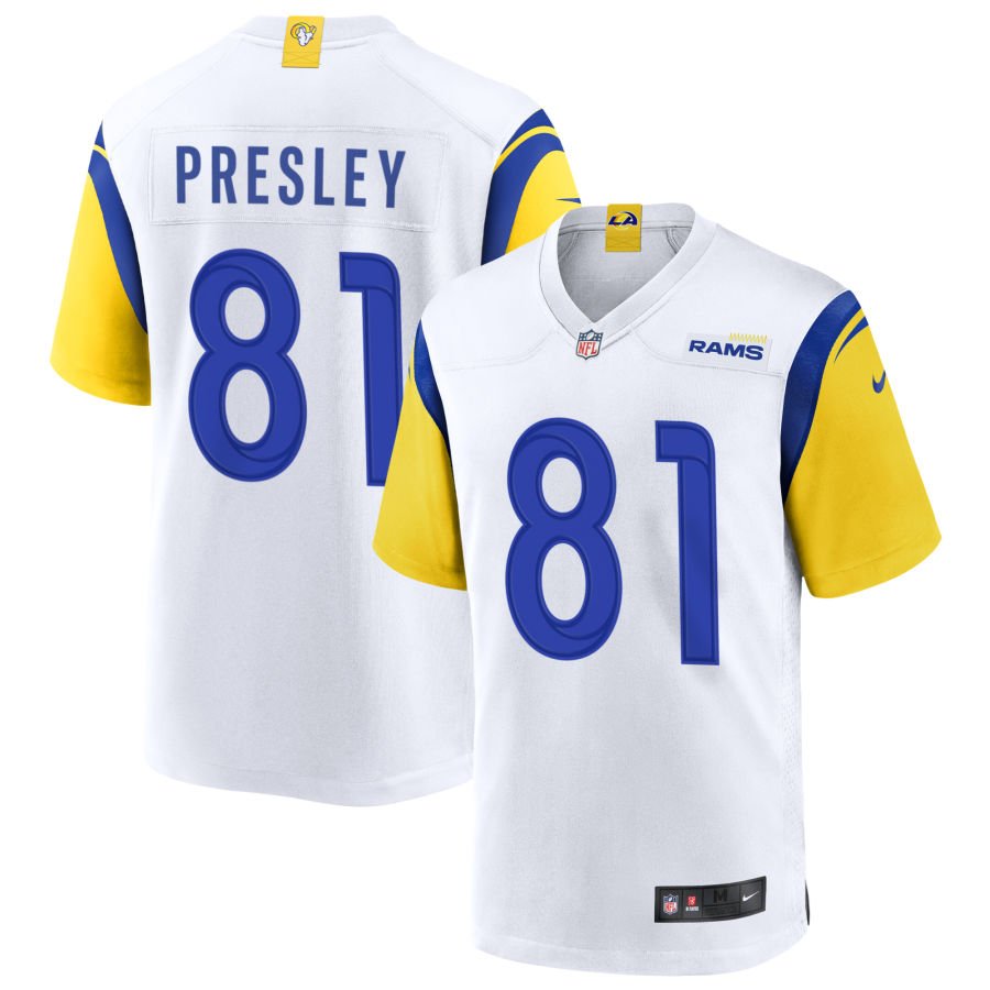 Brennan Presley Men's Nike White Los Angeles Rams Alternate Custom Jersey