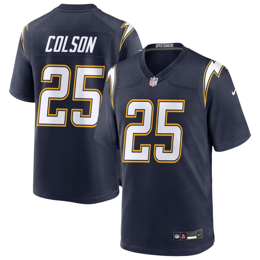 Junior Colson Men's Nike Navy Los Angeles Chargers Alternate Super Chargers Game Custom Jersey
