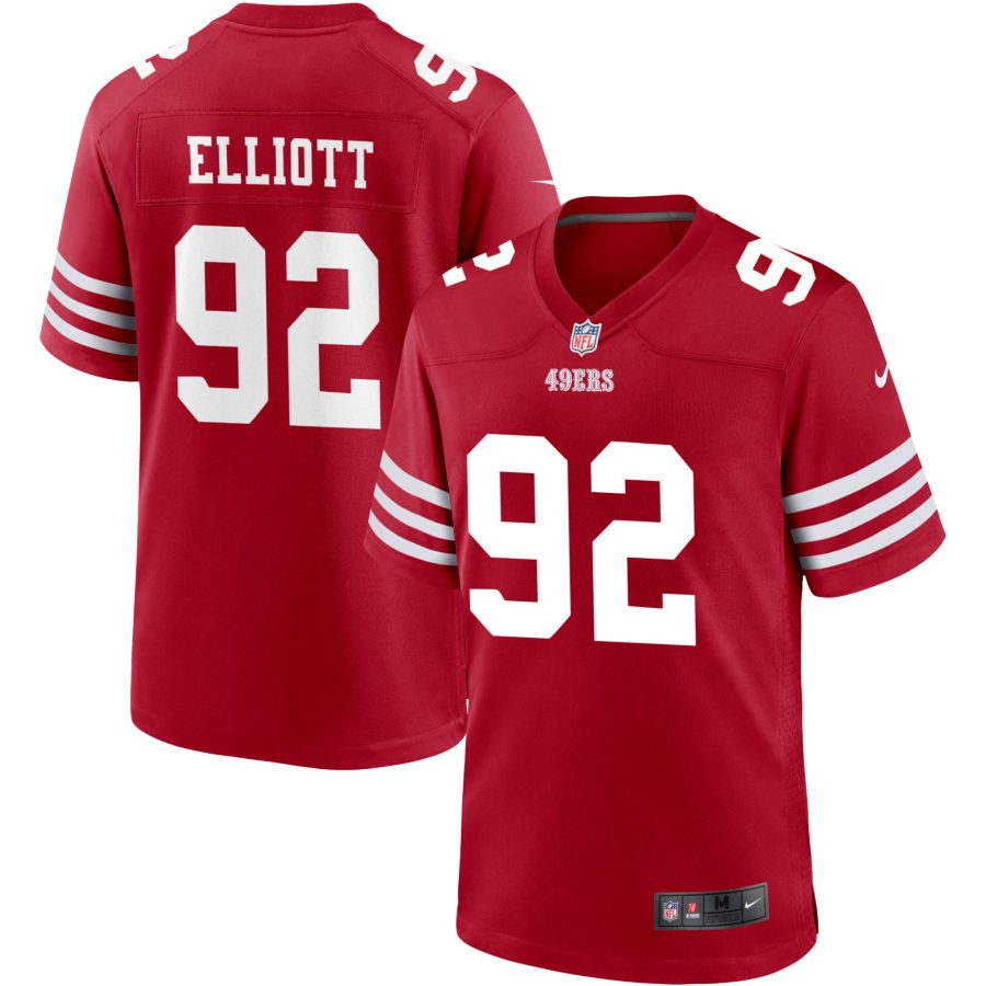 Jordan Elliott Men's Nike Scarlet San Francisco 49ers Custom Jersey