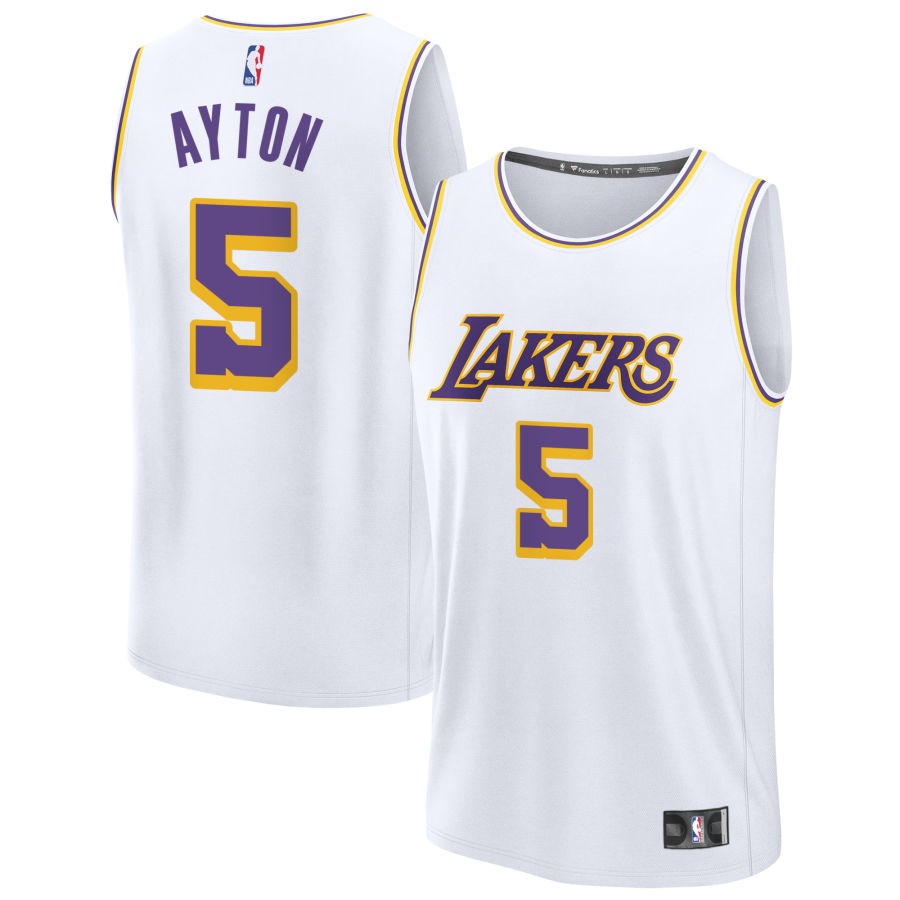 Deandre Ayton Youth Fanatics White Los Angeles Lakers Fast Break Custom Replica Jersey - Association Edition