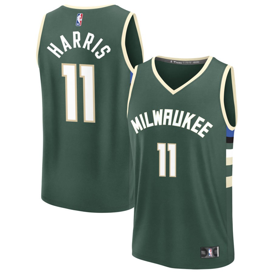 Gary Harris Youth Fanatics Green Milwaukee Bucks Fast Break Custom Replica Jersey - Icon Edition