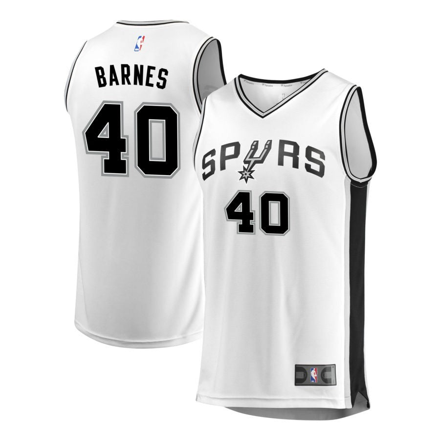 Harrison Barnes Men's Fanatics White San Antonio Spurs Fast Break Custom Replica Jersey - Association Edition