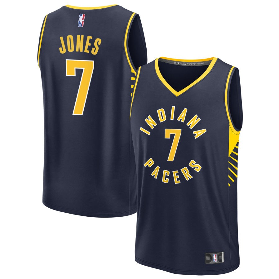 Kam Jones Men's Fanatics Navy Indiana Pacers Fast Break Custom Jersey - Icon Edition