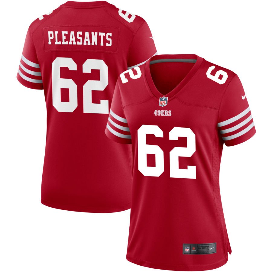 Austen Pleasants Women's Nike Scarlet San Francisco 49ers Game Custom Jersey