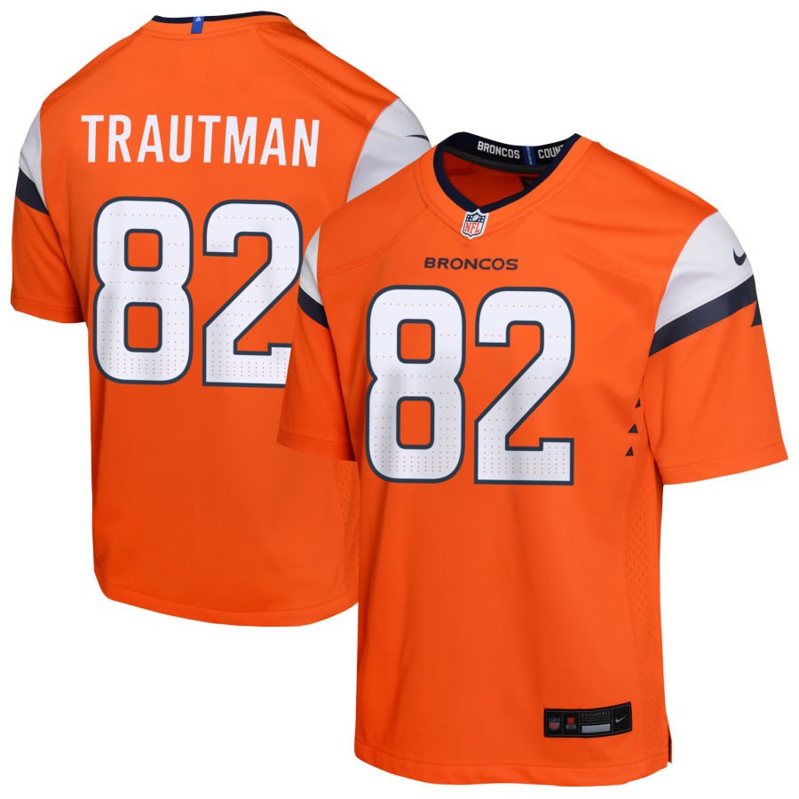 Adam Trautman Youth Nike Orange Denver Broncos Team Custom Game Jersey