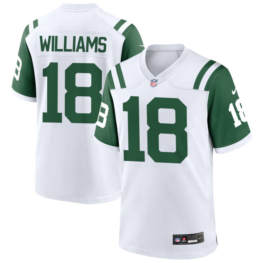 Ochaun Mathis Men's Nike White New York Jets Classic Alternate Custom Replica Jersey