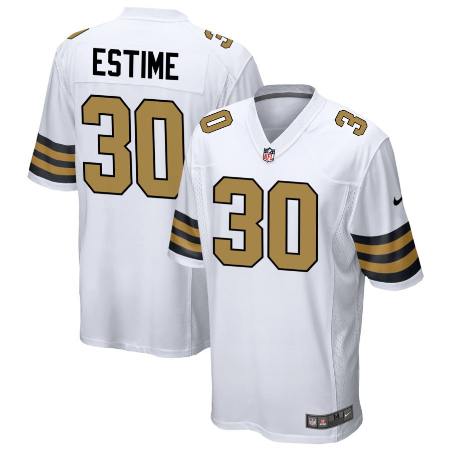 Audric Estime Men's Nike  White New Orleans Saints Alternate Custom Game Jersey