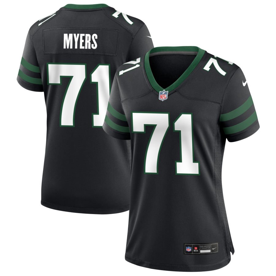 Josh Myers Women's Nike  Legacy Black New York Jets Alternate Custom Game Jersey