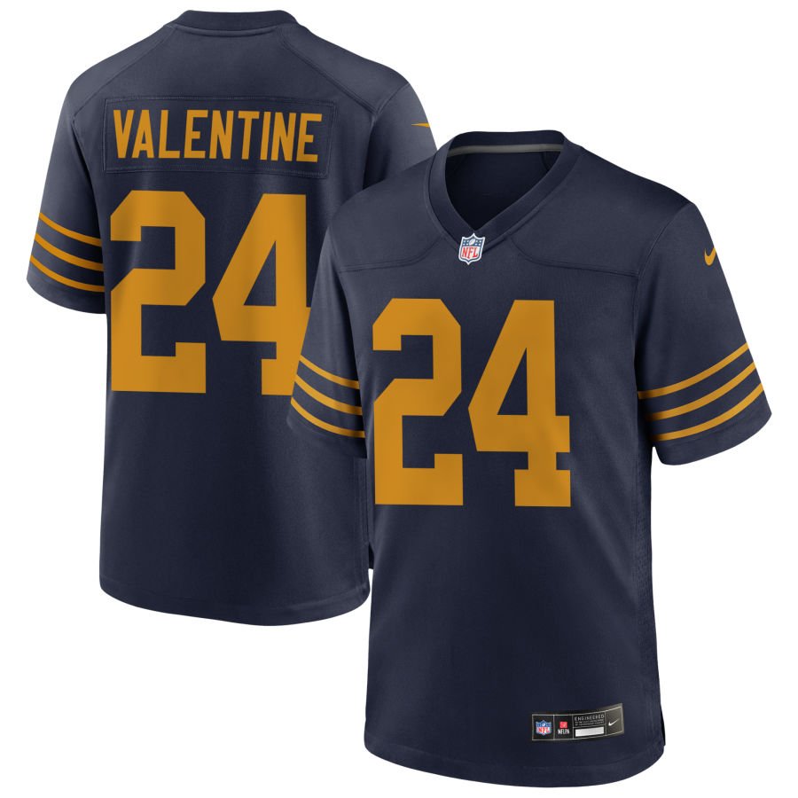 Carrington Valentine Men's Nike Navy Green Bay Packers The 1923 Classic Game Custom Jersey