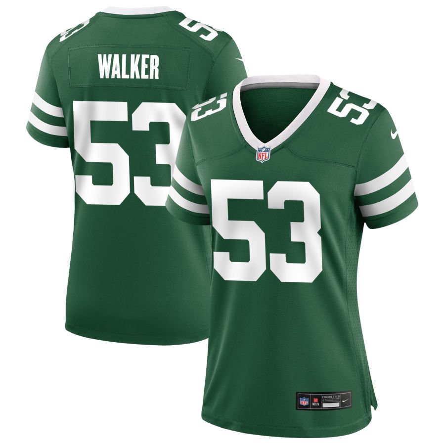 Mykal Walker Women's Nike  Legacy Green New York Jets Custom Game Jersey