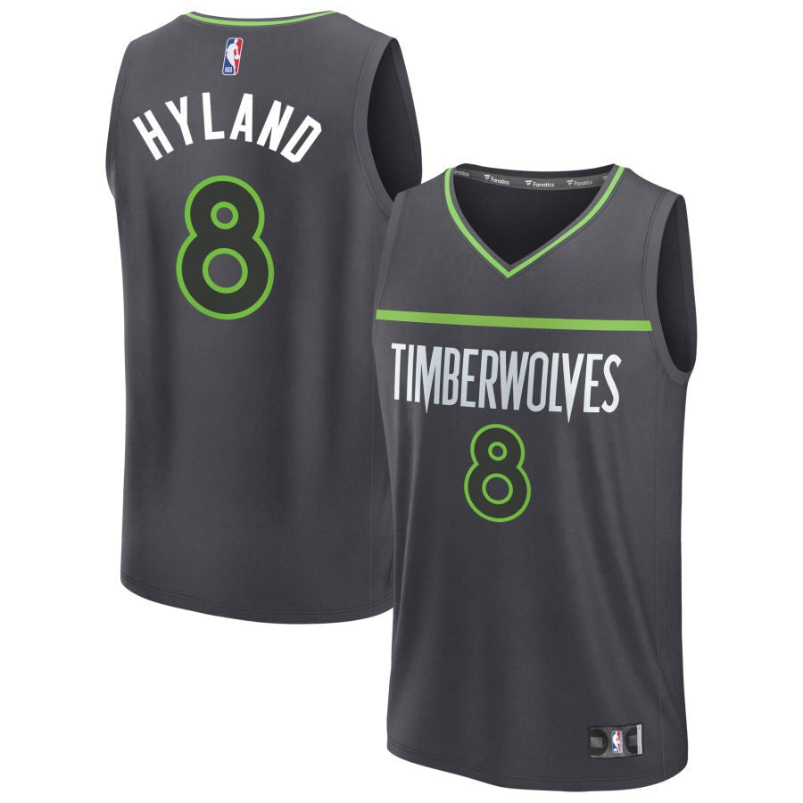 Bones Hyland Men's Fanatics  Anthracite Minnesota Timberwolves Fast Break Custom Jersey - Icon Edition