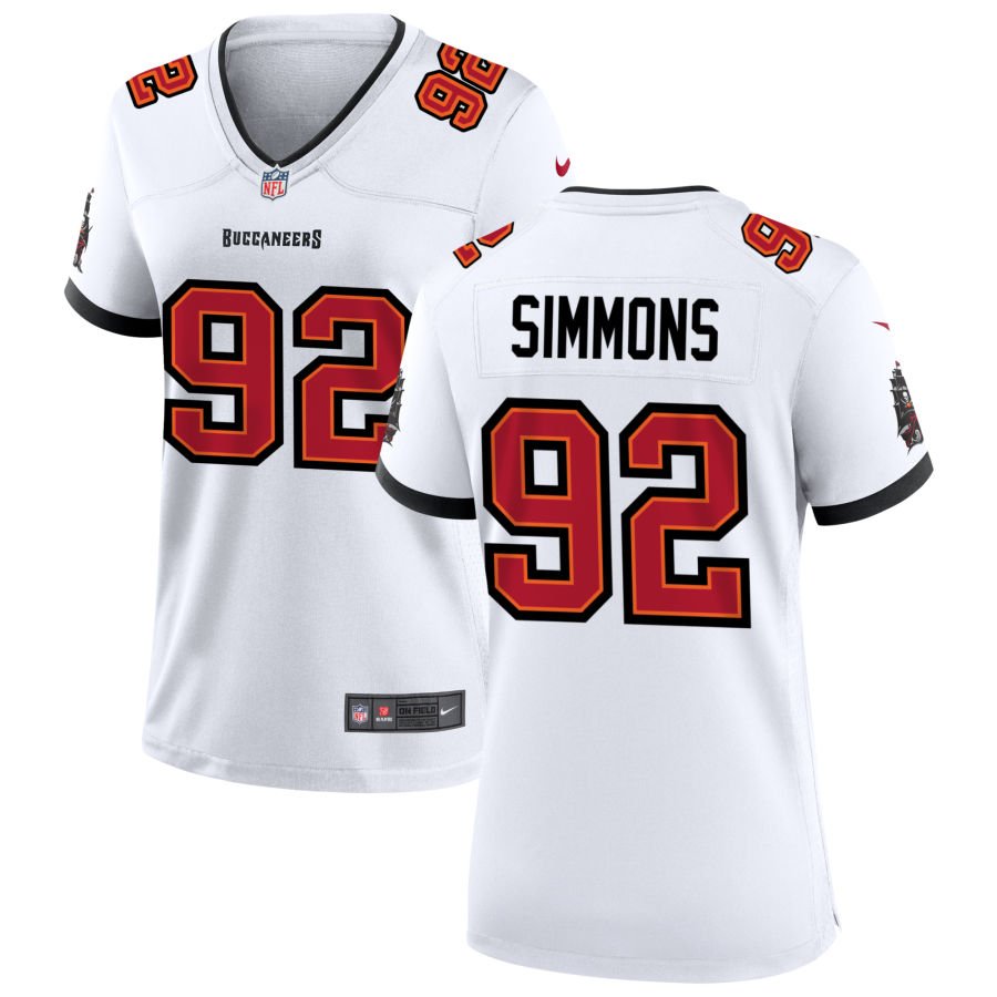 Elijah Simmons Women's Nike Tampa Bay Buccaneers White Custom Game Jersey