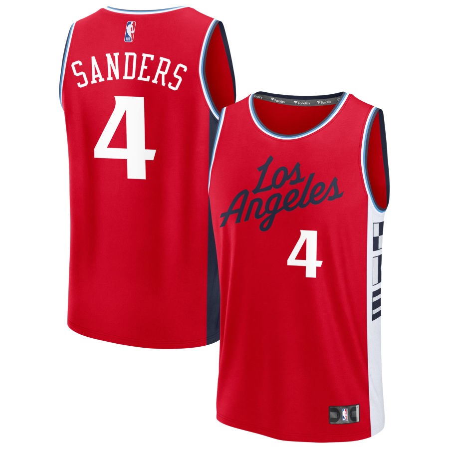 Kobe Sanders Men's Fanatics Red LA Clippers Fast Break Custom Jersey - Statement Edition