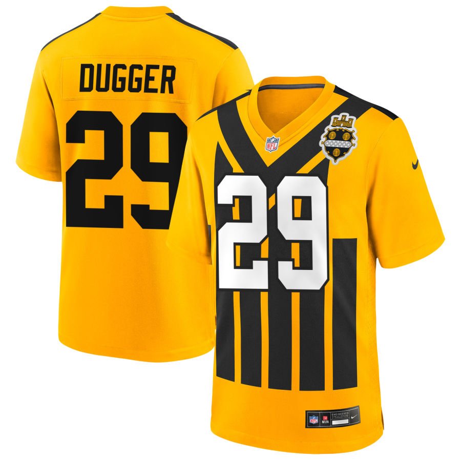Kyle Dugger Men's Nike Gold Pittsburgh Steelers Alternate 1933 Throwback Game Custom Jersey