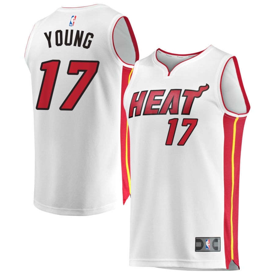 Jahmir Young Youth Fanatics White Miami Heat Fast Break Custom Replica Jersey - Association Edition