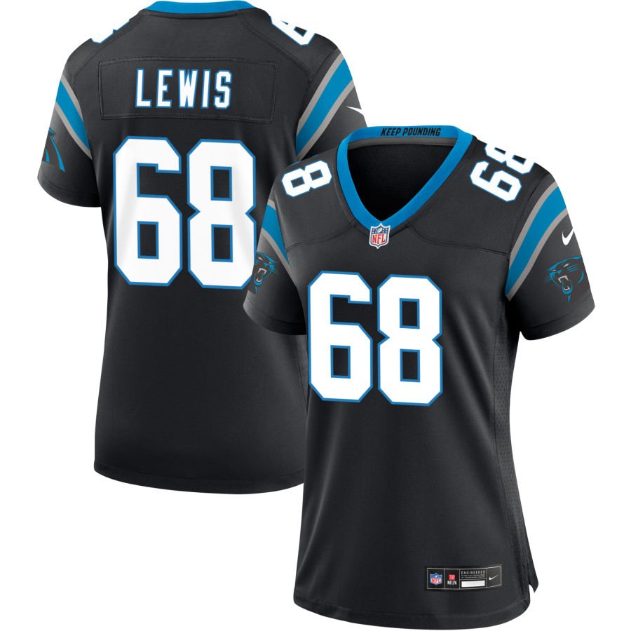 Damien Lewis Women's Nike Black Carolina Panthers Custom Game Jersey