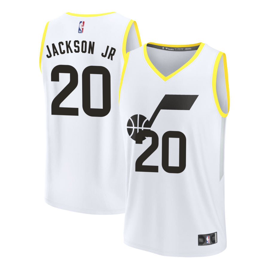 Jaren Jackson Jr Youth Fanatics  White Utah Jazz Fast Break Replica Custom Jersey - Association Edition