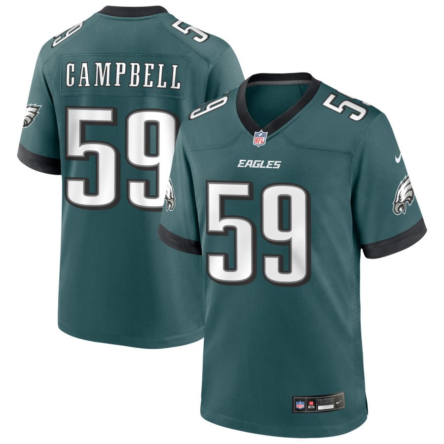 Chance Campbell Men's Nike Midnight Green Philadelphia Eagles Custom Game Jersey