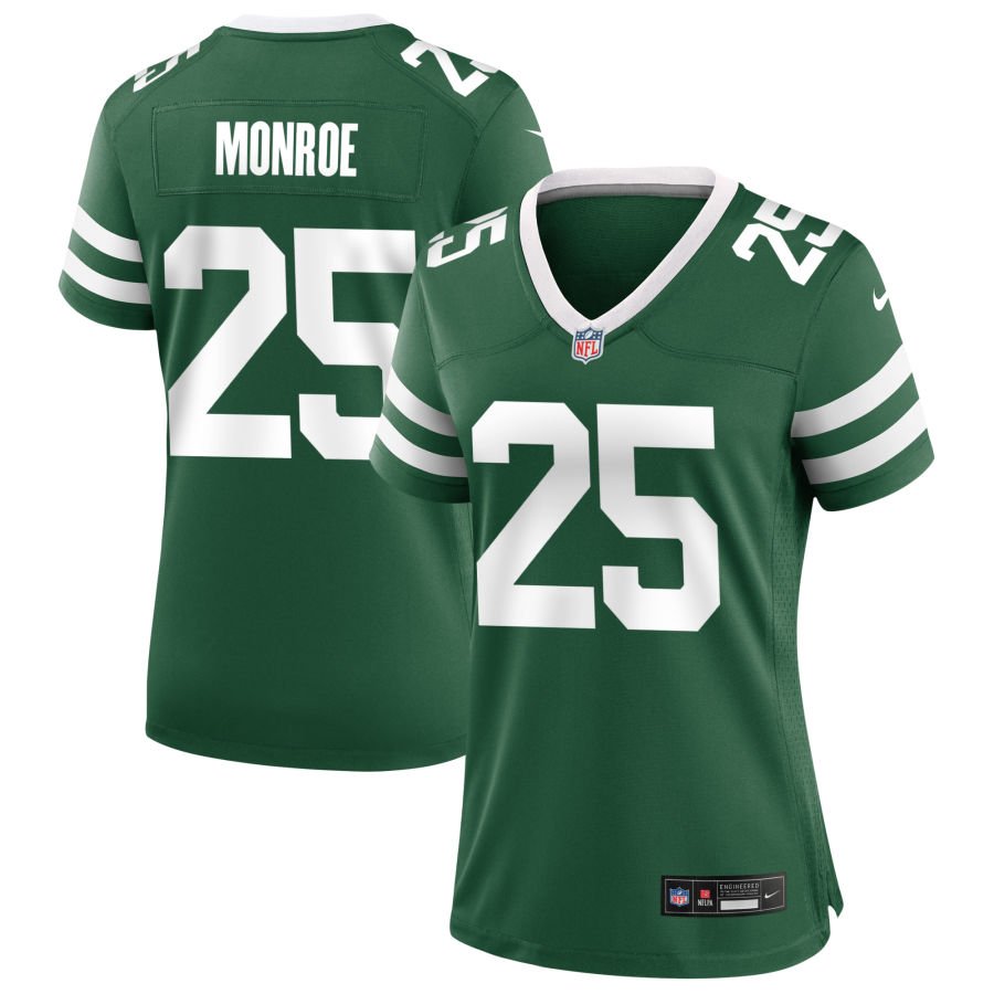Jarius Monroe Women's Nike  Legacy Green New York Jets Custom Game Jersey