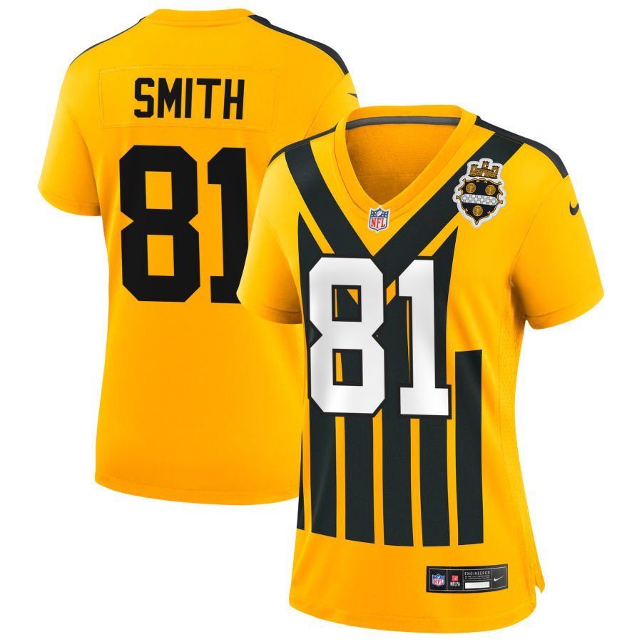Jonnu Smith Women's Nike Gold Pittsburgh Steelers Alternate 1933 Throwback Game Custom Jersey
