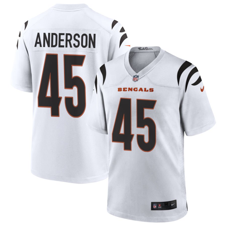 Liam Anderson Men's Nike White Cincinnati Bengals Game Custom Jersey