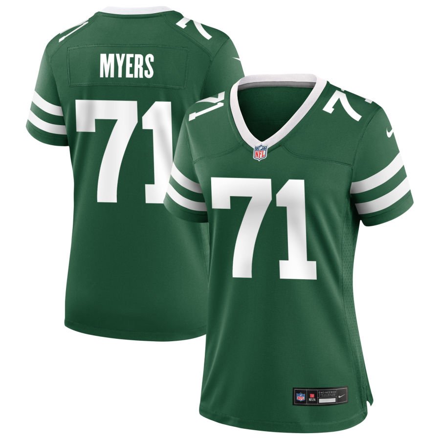 Josh Myers Women's Nike  Legacy Green New York Jets Custom Game Jersey