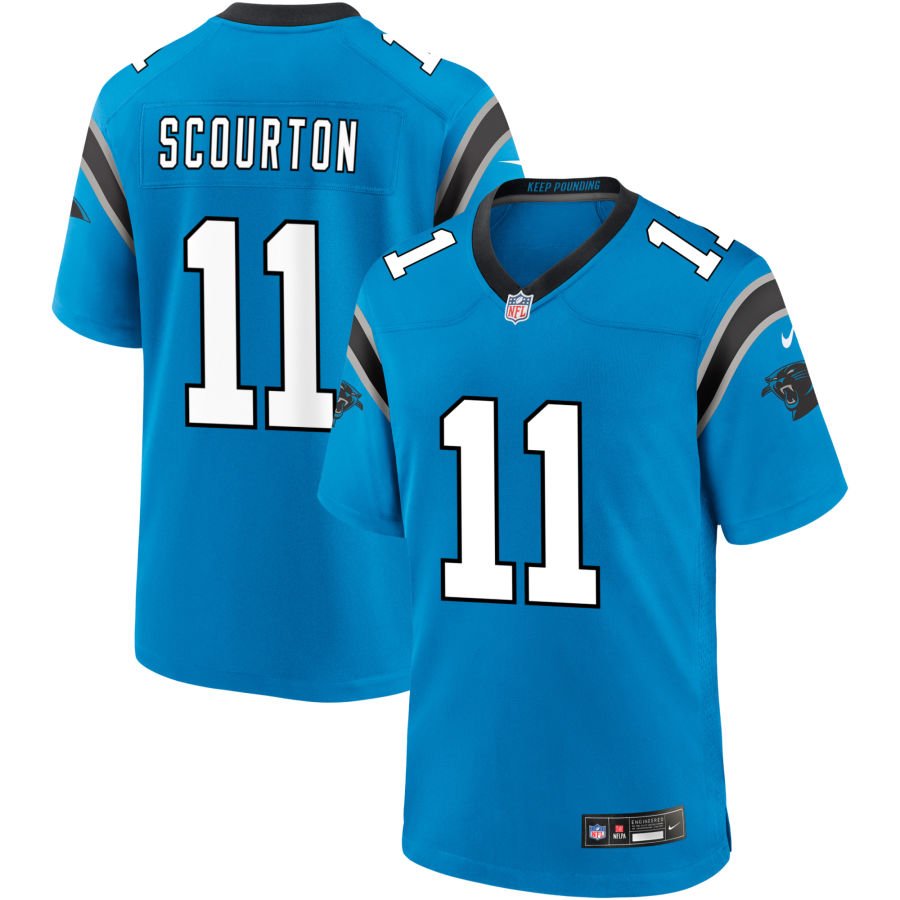 Nic Scourton Men's Nike  Blue Carolina Panthers Alternate Custom Game Jersey