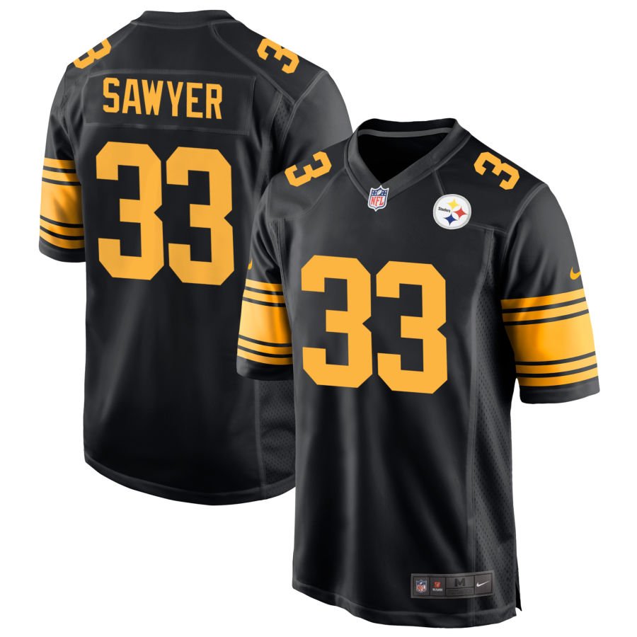 Jack Sawyer Men's Nike  Black Pittsburgh Steelers Alternate Custom Game Jersey