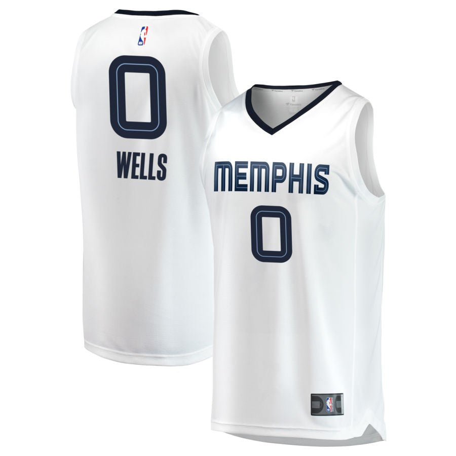 Jaylen Wells Men's Fanatics White Memphis Grizzlies Fast Break Custom Replica Jersey - Association Edition
