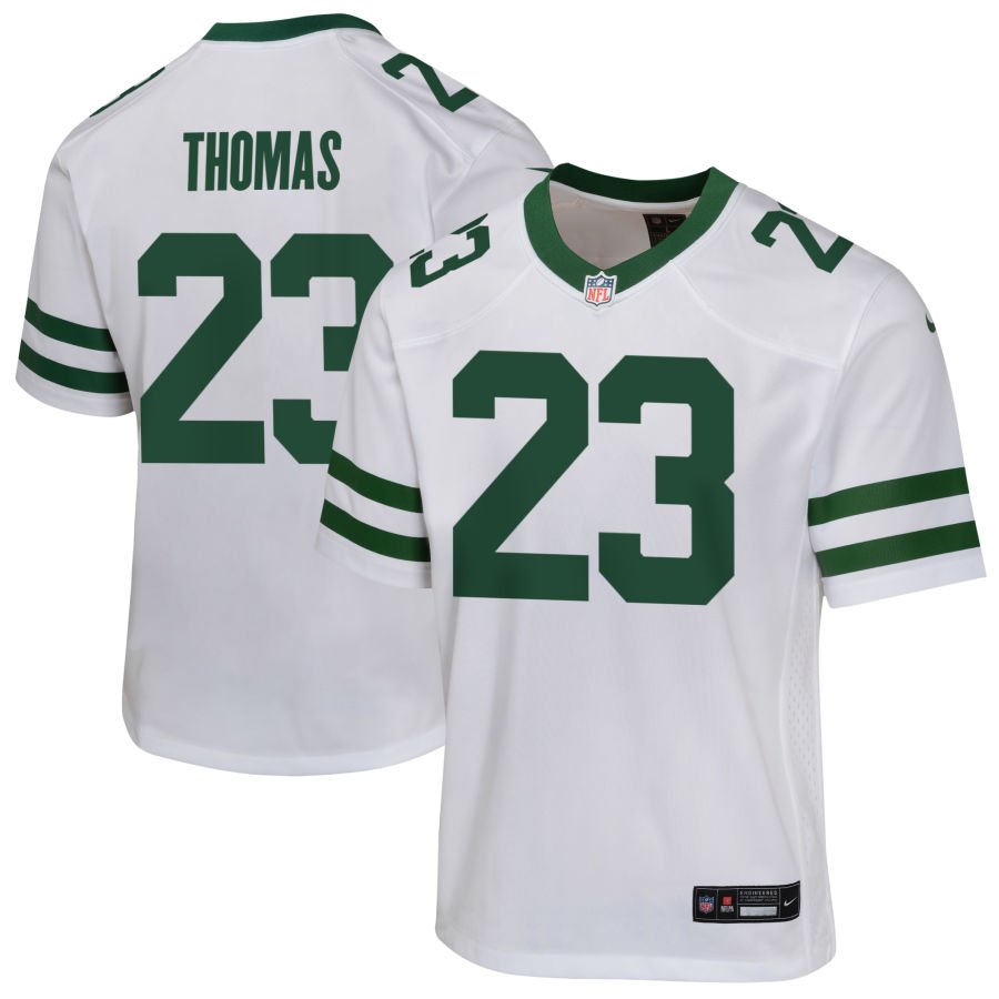 Azareye'h Thomas Youth Nike  Legacy White New York Jets Custom Game Jersey