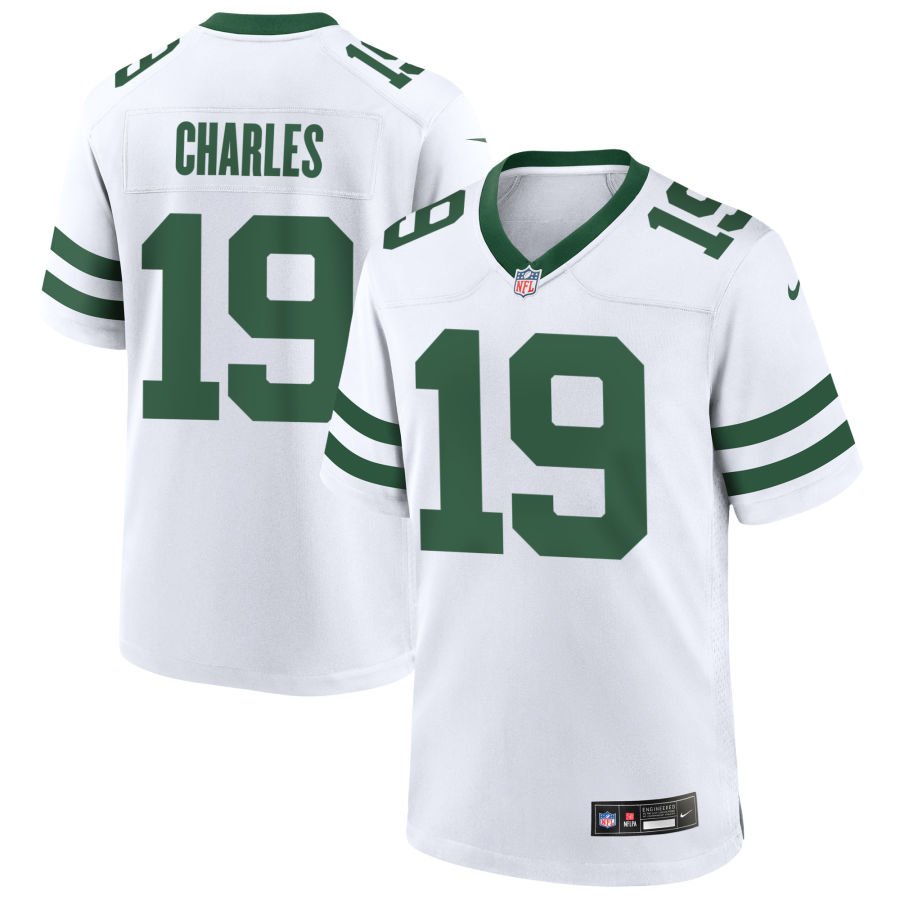 Irvin Charles Men's Nike  Legacy White New York Jets Custom Game Jersey