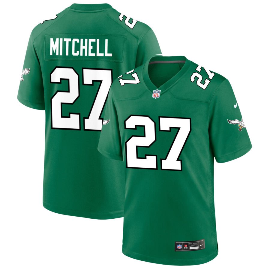 Quinyon Mitchell Men's Nike Kelly Green Philadelphia Eagles Alternate Custom Game Jersey