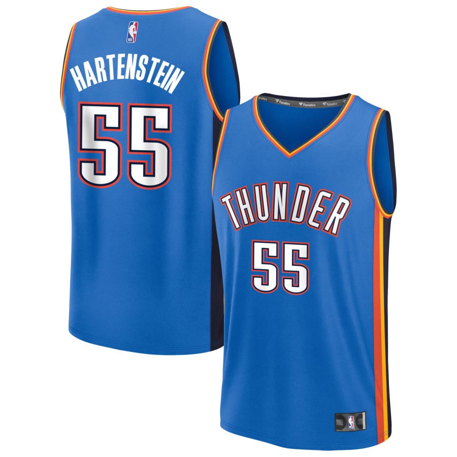 Isaiah Hartenstein Men's Fanatics Blue Oklahoma City Thunder Fast Break Custom Jersey - Icon Edition