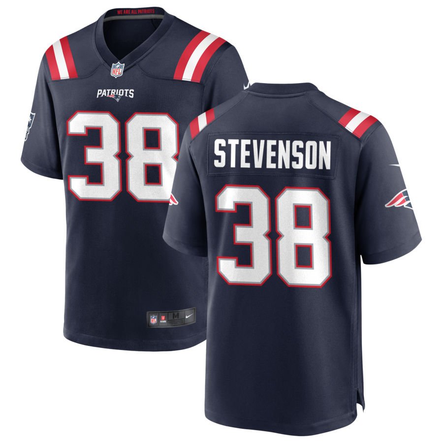 Rhamondre Stevenson Men's Nike New England Patriots Navy Custom Game Jersey