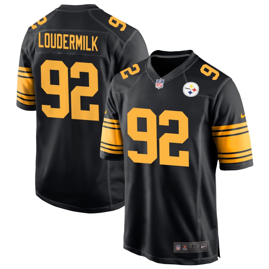 Isaiahh Loudermilk Men's Nike  Black Pittsburgh Steelers Alternate Custom Game Jersey