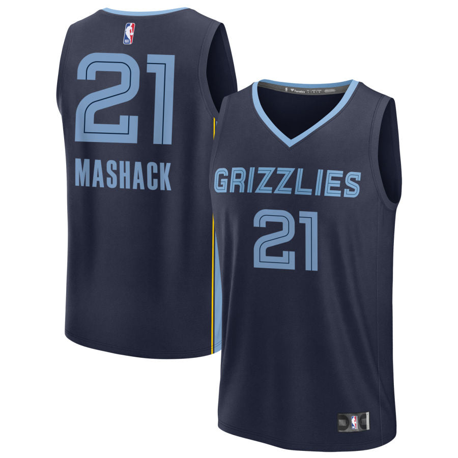 Jahmai Mashack Youth Fanatics Navy Memphis Grizzlies Fast Break Custom Jersey - Icon Edition